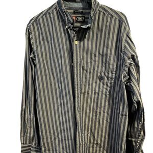 Chaps Blue and White Striped Men's Shirt
